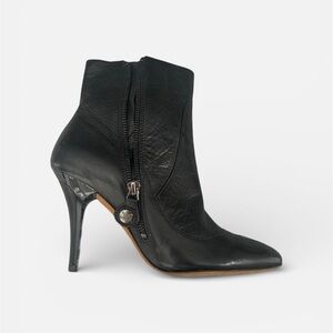 Modern Vintage Black Heeled Boots